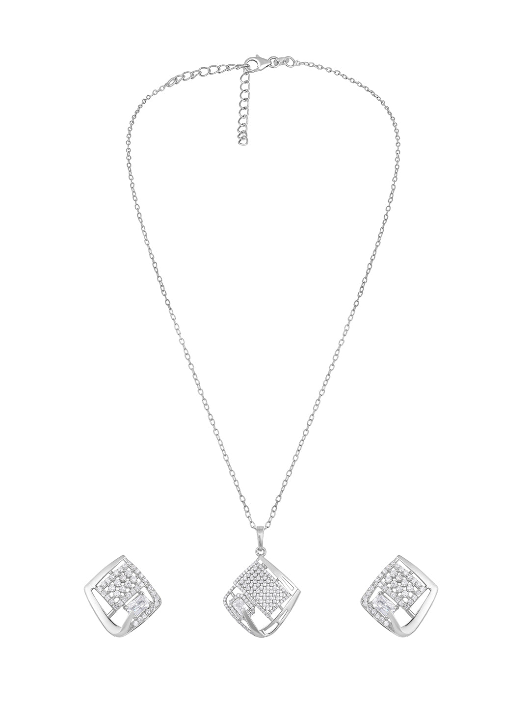 Sterling Silver With Cubic Zirconia And Silver Plating.