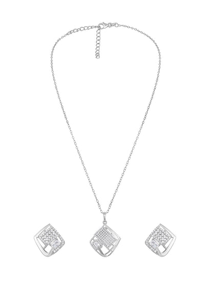 Sterling Silver With Cubic Zirconia And Silver Plating.