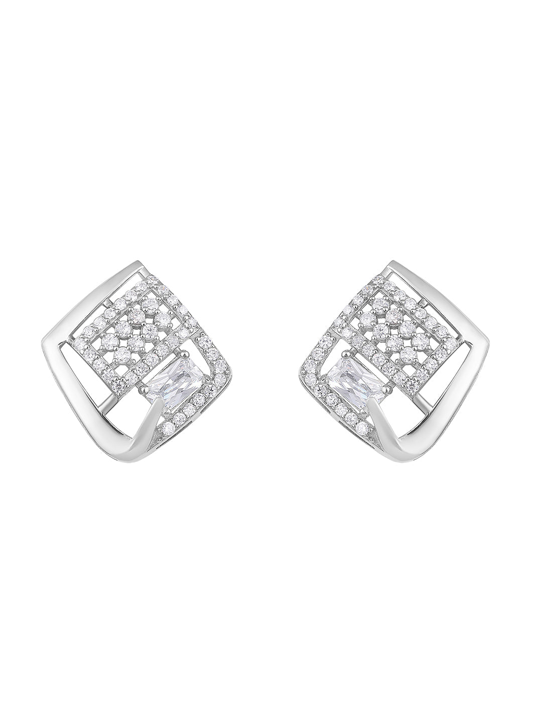 Sterling Silver With Cubic Zirconia And Silver Plating.