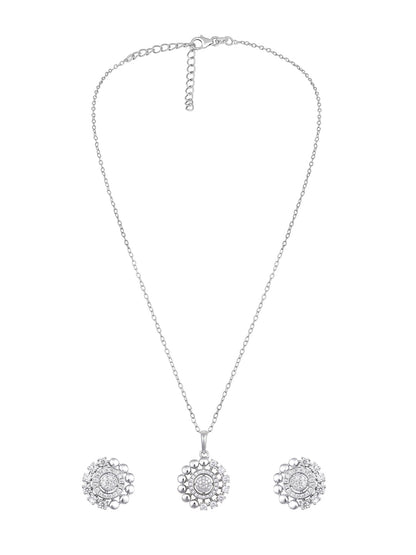 Sterling Silver With Cubic Zirconia And Silver Plating.