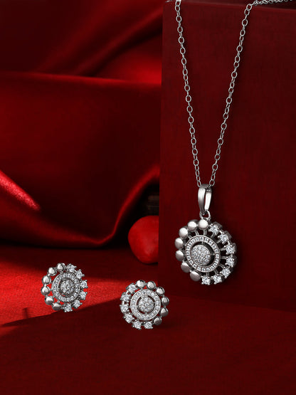 Sterling Silver With Cubic Zirconia And Silver Plating.