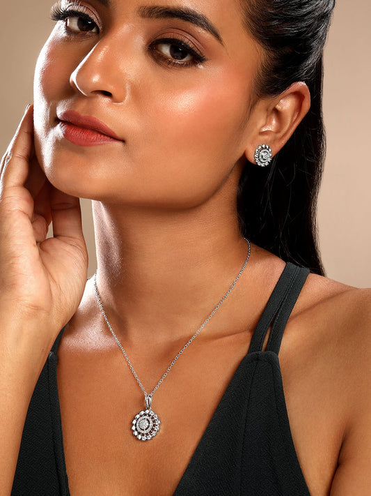 Sterling Silver With Cubic Zirconia And Silver Plating.