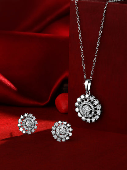 Sterling Silver With Cubic Zirconia And Silver Plating.