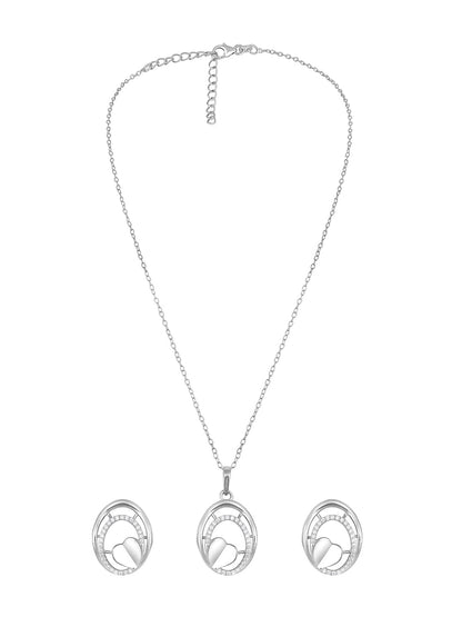 Sterling Silver With Cubic Zirconia And Silver Plating.