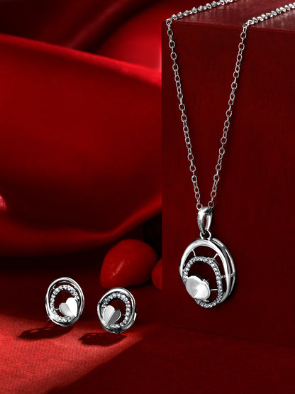 Sterling Silver With Cubic Zirconia And Silver Plating.