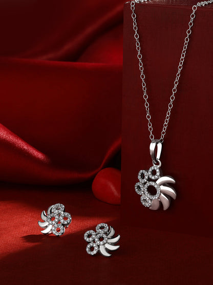 Sterling Silver With Cubic Zirconia And Silver Plating.