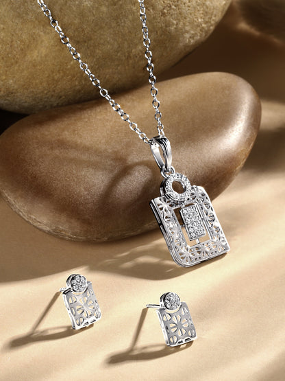 Sterling Silver With Cubic Zirconia And Silver Plating.
