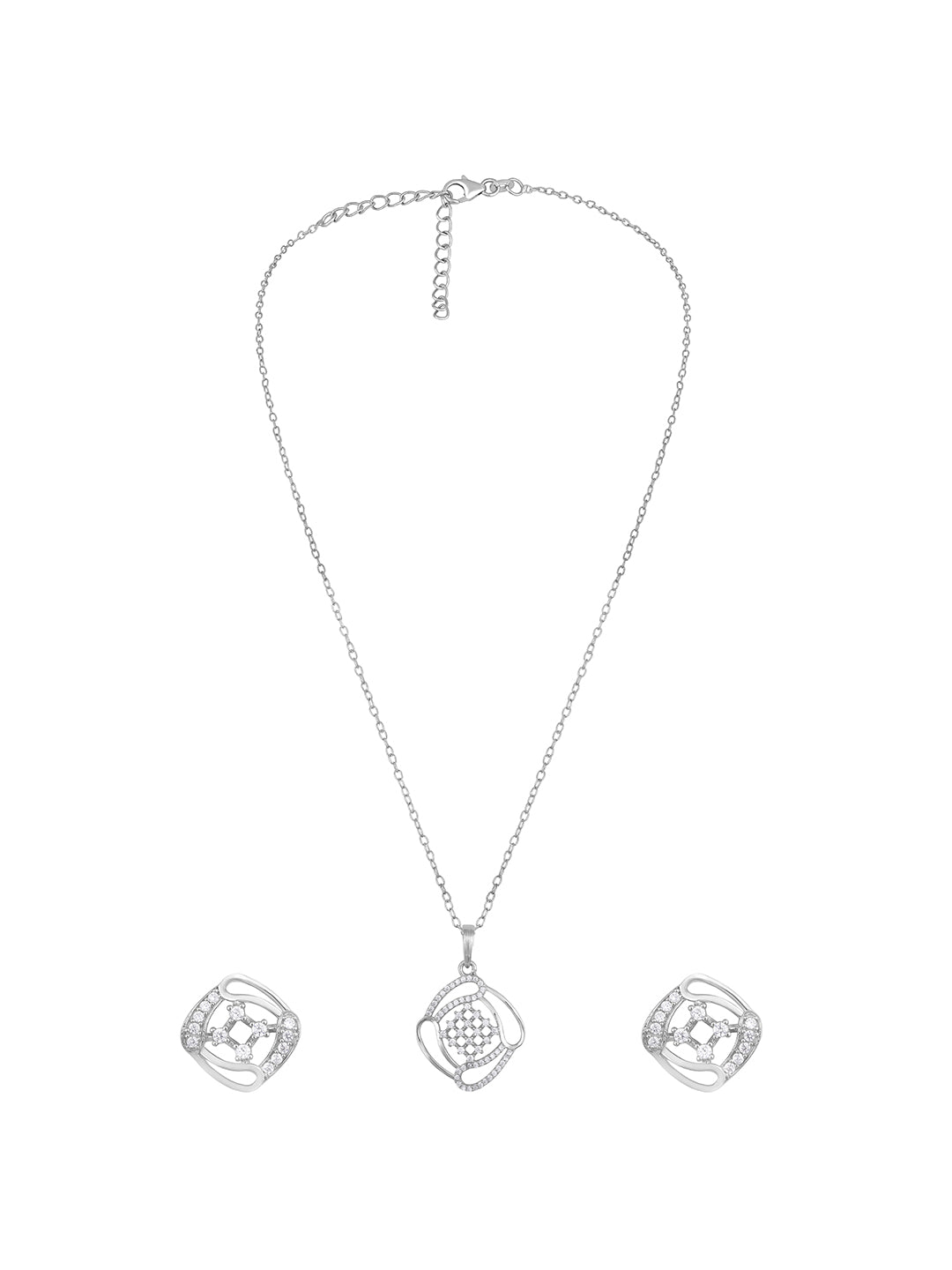 Sterling Silver With Cubic Zirconia And Silver Plating.