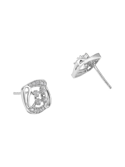 Sterling Silver With Cubic Zirconia And Silver Plating.