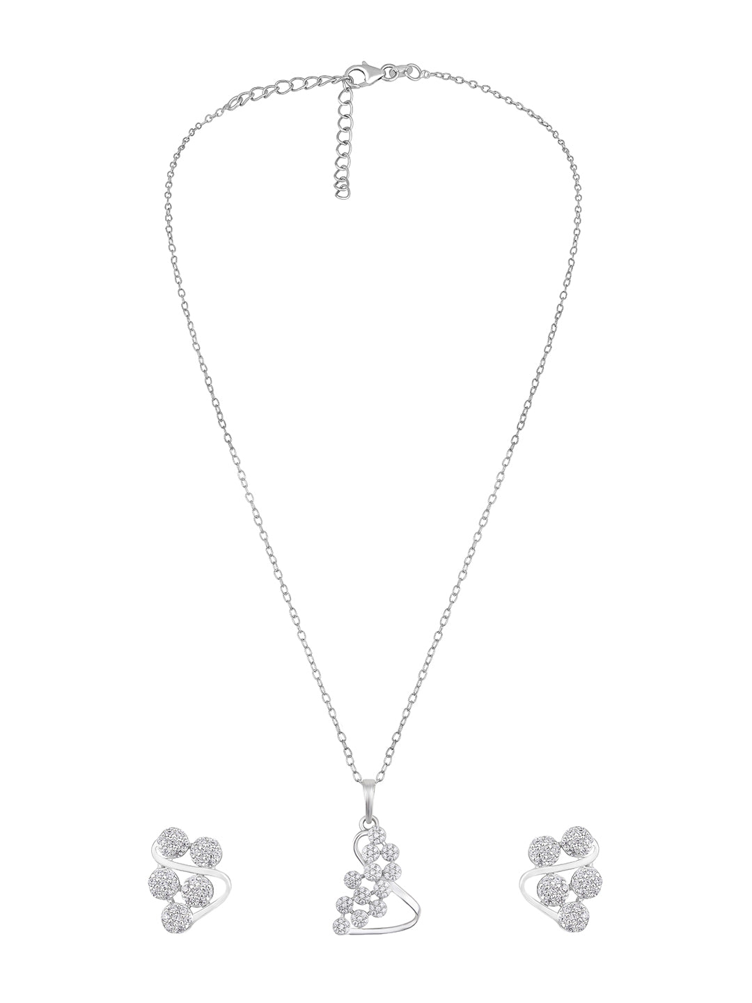 Sterling Silver With Cubic Zirconia And Silver Plating.