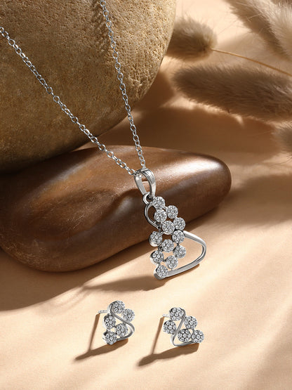 Sterling Silver With Cubic Zirconia And Silver Plating.