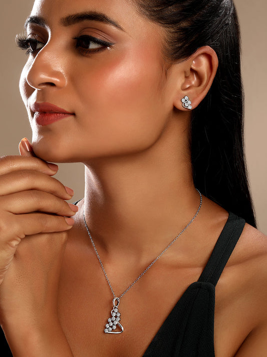 Sterling Silver With Cubic Zirconia And Silver Plating.