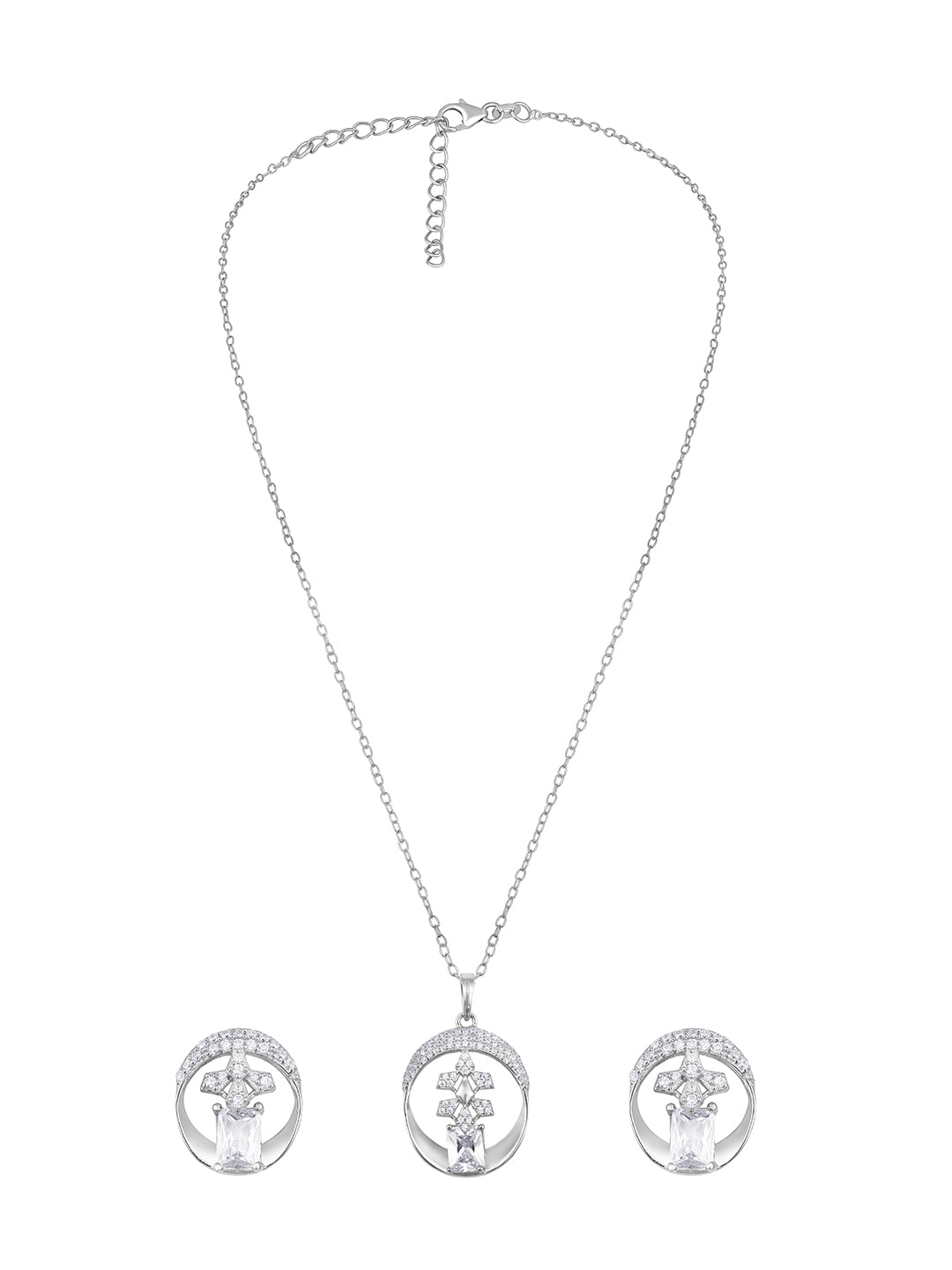 Sterling Silver With Cubic Zirconia And Silver Plating.