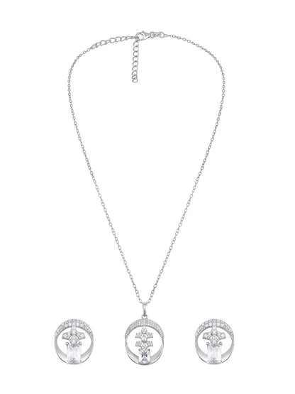 Sterling Silver With Cubic Zirconia And Silver Plating.