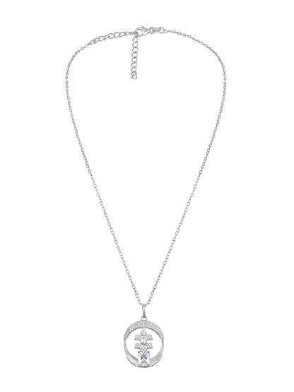 Sterling Silver With Cubic Zirconia And Silver Plating.