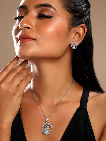 Sterling Silver With Cubic Zirconia And Silver Plating.