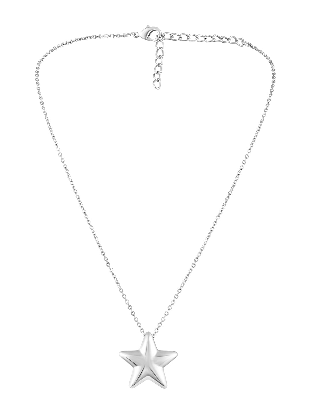 Silver Plating Handcrafted Pendant Set With Stud Earring