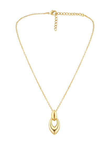 Gold Plated Handcrafted Pendant Set With Stud Earring