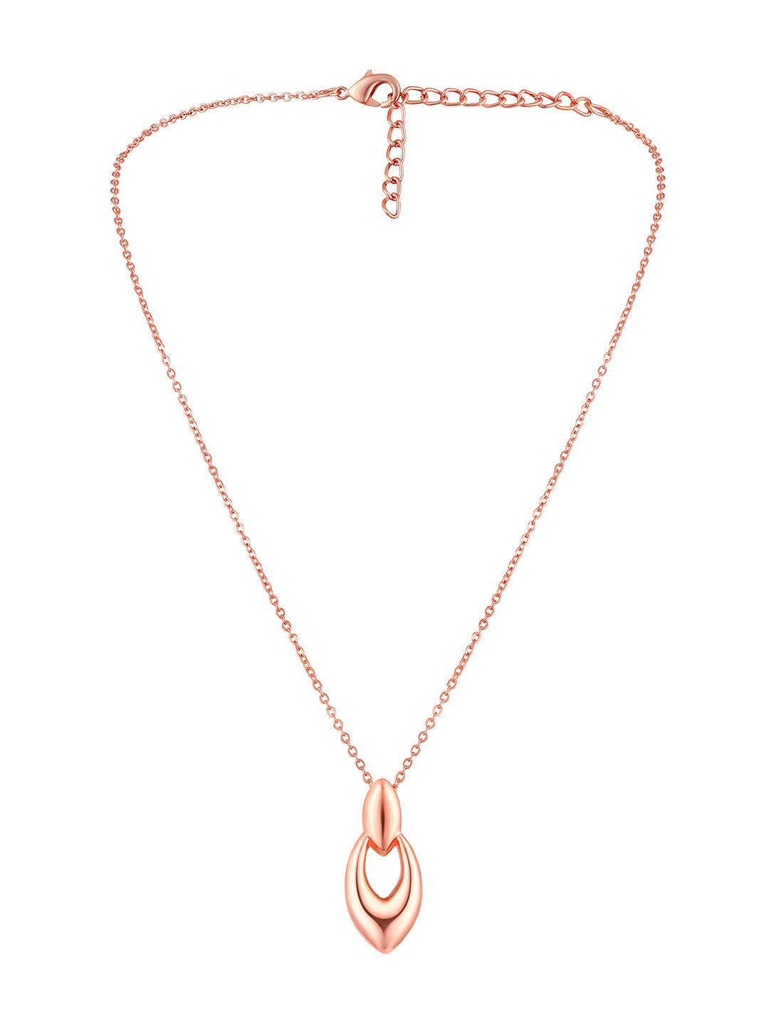 Rose Gold Plating Handcrafted Pendant Set With Stud Earring