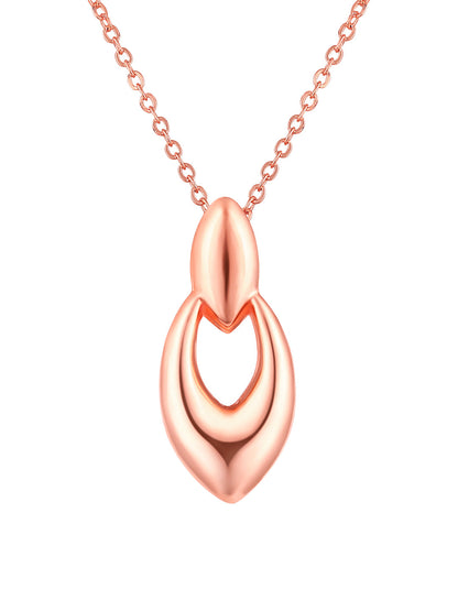 Rose Gold Plating Handcrafted Pendant Set With Stud Earring