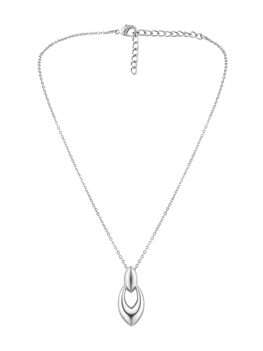 Silver Plating Handcrafted Pendant Set With Stud Earring