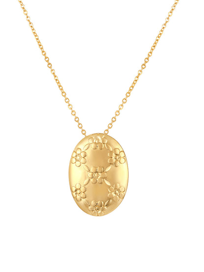 Gold Plated Handcrafted Pendant Set With Stud Earring