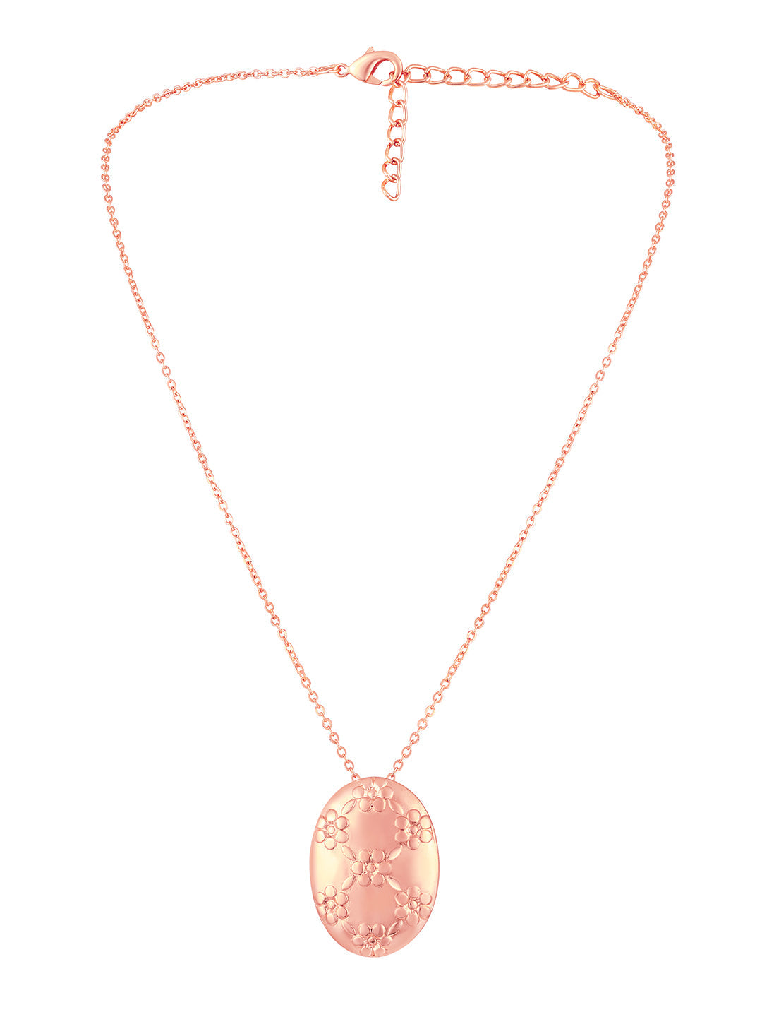 Rose Gold Plating Handcrafted Pendant Set With Stud Earring