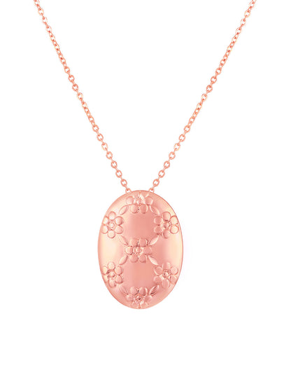Rose Gold Plating Handcrafted Pendant Set With Stud Earring
