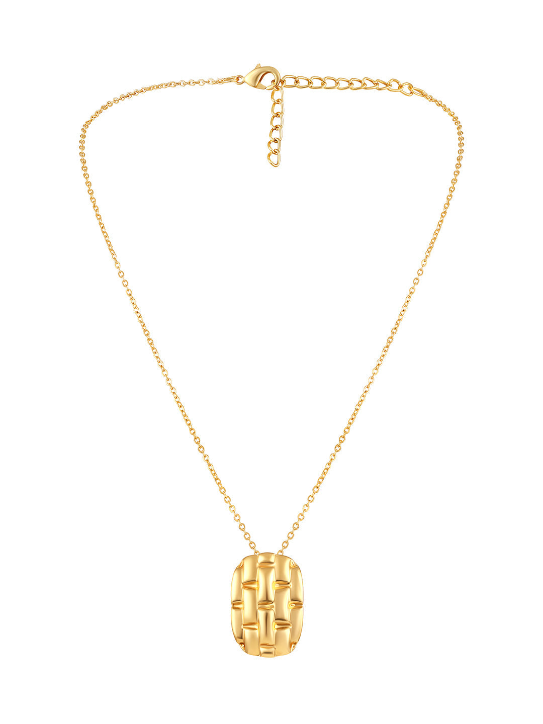Gold Plated Handcrafted Pendant Set With Stud Earring