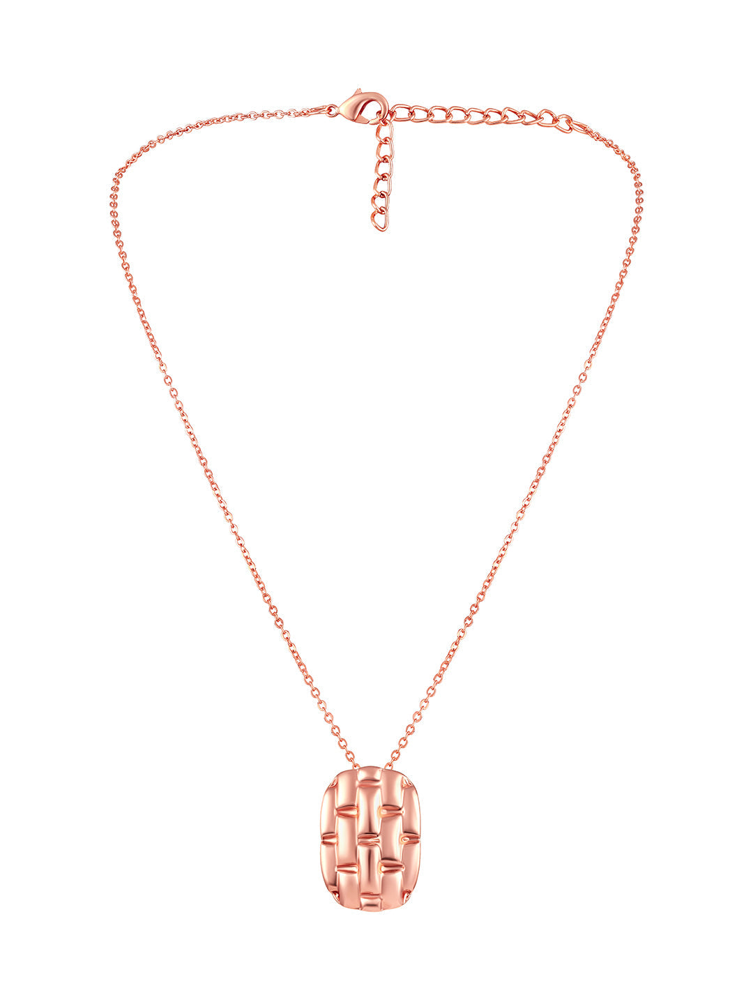 Rose Gold Plating Handcrafted Pendant Set With Stud Earring