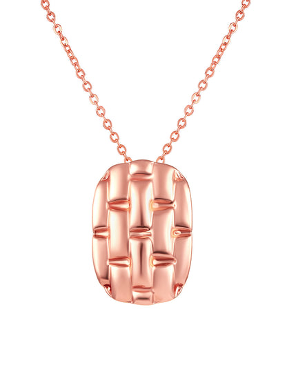 Rose Gold Plating Handcrafted Pendant Set With Stud Earring
