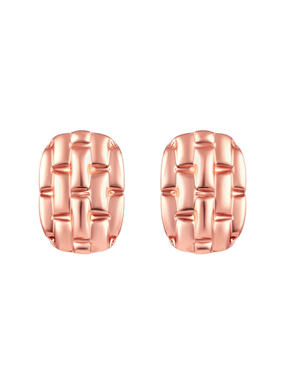 Rose Gold Plating Handcrafted Pendant Set With Stud Earring