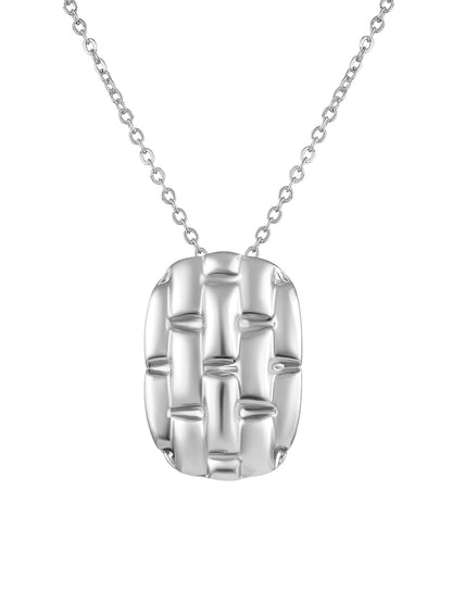 Silver Plating Handcrafted Pendant Set With Stud Earring