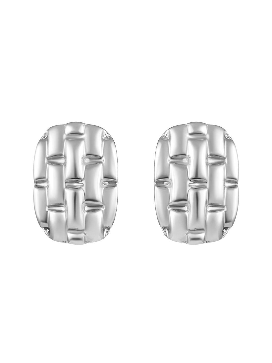 Silver Plating Handcrafted Pendant Set With Stud Earring