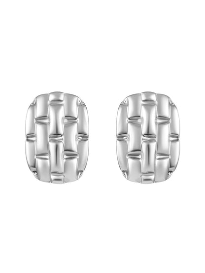 Silver Plating Handcrafted Pendant Set With Stud Earring