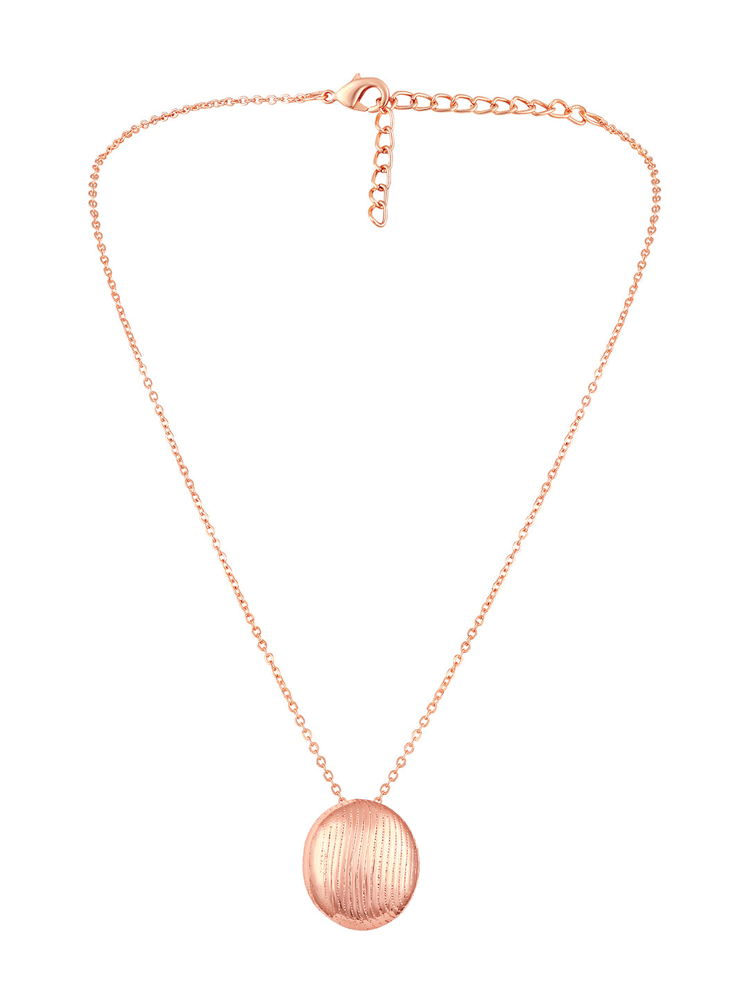 Rose Gold Plating Handcrafted Pendant Set With Stud Earring