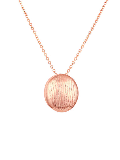 Rose Gold Plating Handcrafted Pendant Set With Stud Earring