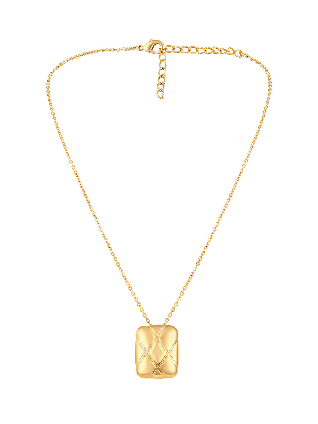 Gold Plated Handcrafted Pendant Set With Stud Earring