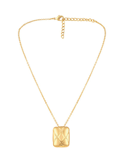 Gold Plated Handcrafted Pendant Set With Stud Earring