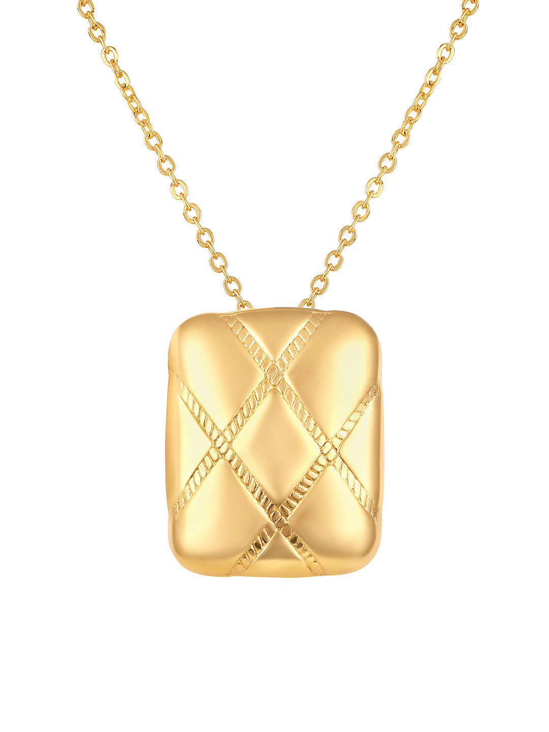 Gold Plated Handcrafted Pendant Set With Stud Earring