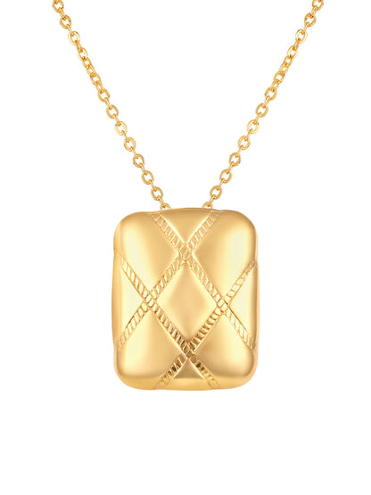 Gold Plated Handcrafted Pendant Set With Stud Earring