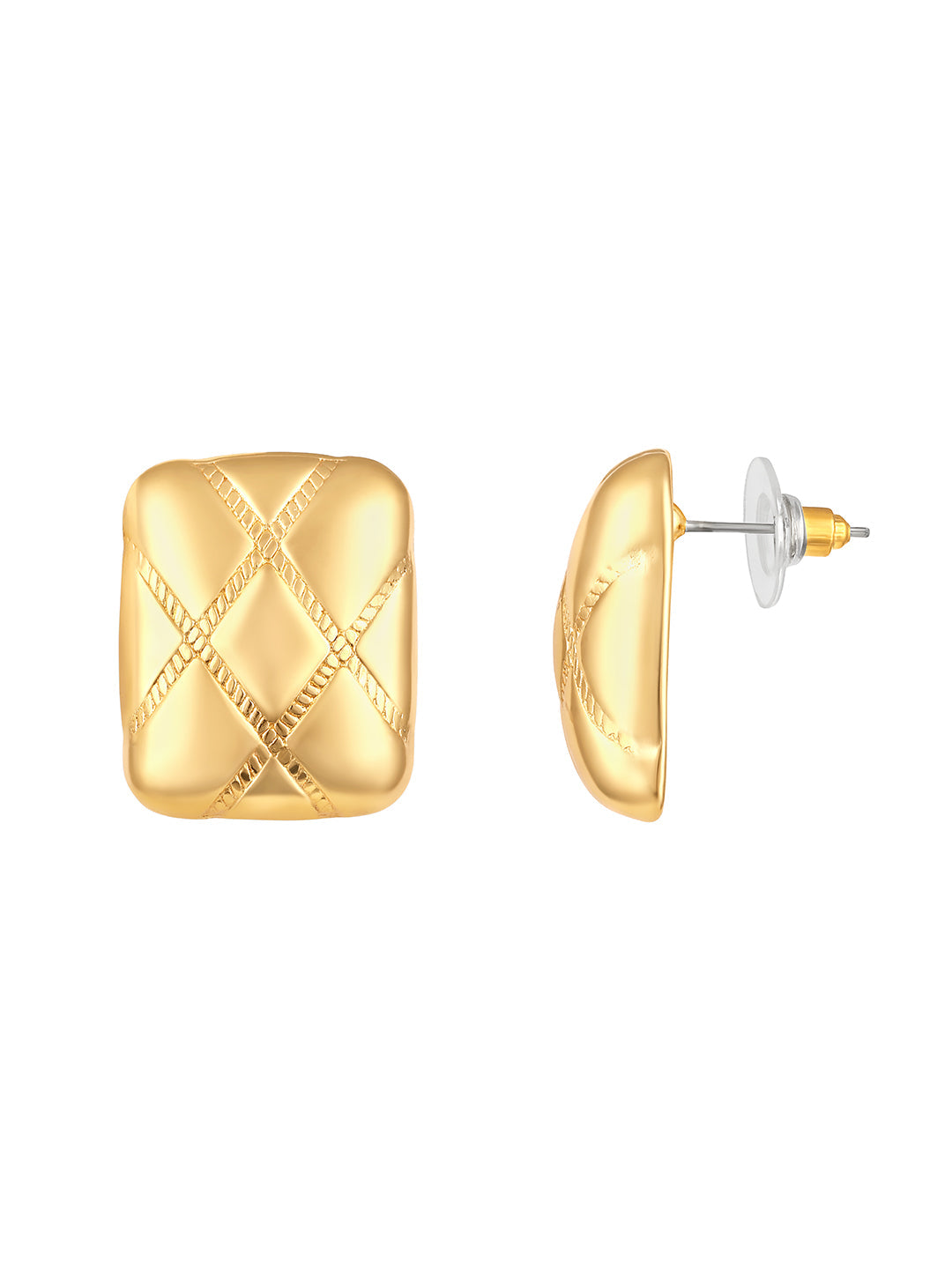 Gold Plated Handcrafted Pendant Set With Stud Earring