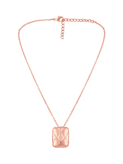 Rose Gold Plating Handcrafted Pendant Set With Stud Earring