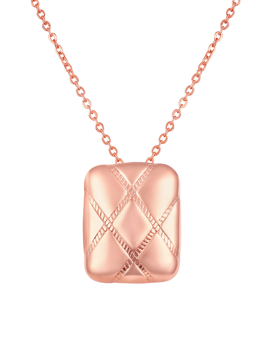 Rose Gold Plating Handcrafted Pendant Set With Stud Earring