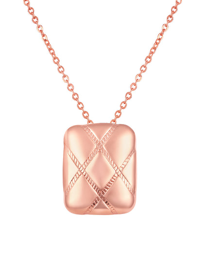 Rose Gold Plating Handcrafted Pendant Set With Stud Earring