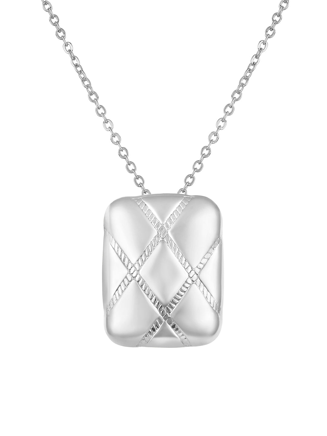 Silver Plating Handcrafted Pendant Set With Stud Earring