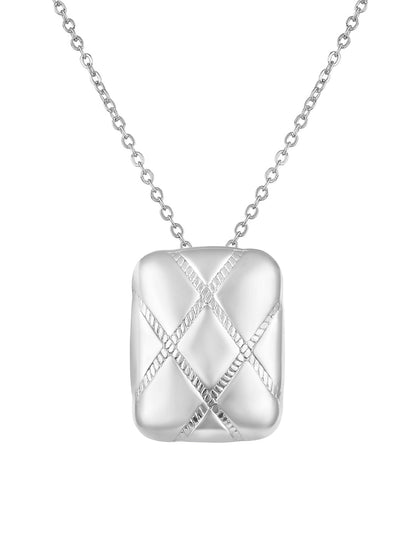 Silver Plating Handcrafted Pendant Set With Stud Earring