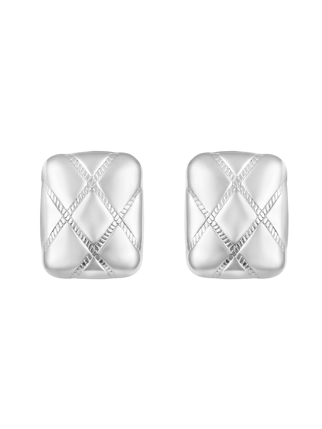 Silver Plated Handcrafted Pendant Set With Stud Earring