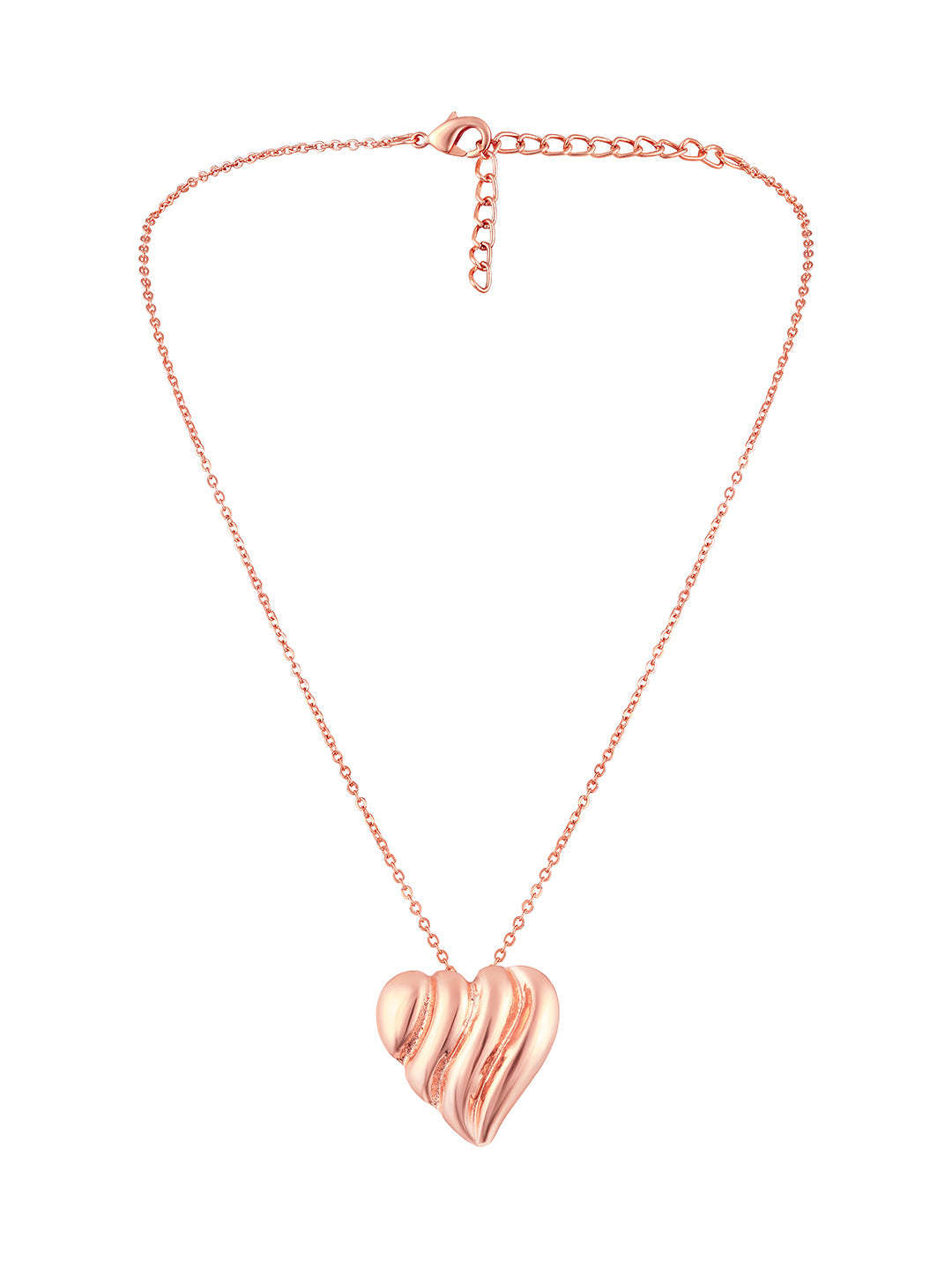 Rose Gold Plating Handcrafted Pendant Set With Stud Earring