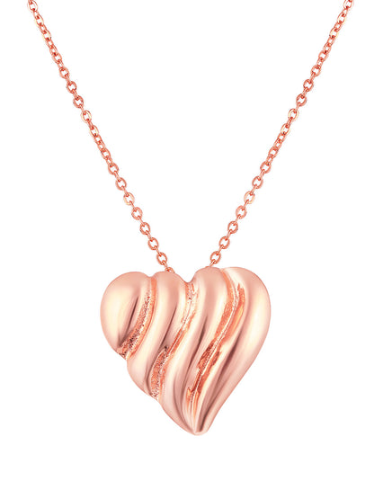 Rose Gold Plating Handcrafted Pendant Set With Stud Earring